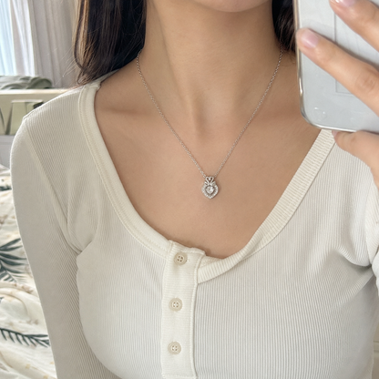 Premium Silver-Toned Swan Heart Pendant Necklace for Women & Girls | Sparkling Crystal-Studded Love Heart Charm with Delicate Chain | Elegant Fashion Jewellery for Party, Wedding, Anniversary, Birthday & Gifting