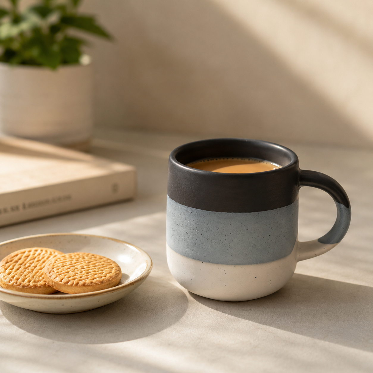 Premium Minimalist Tri-Tone Matte Ceramic Coffee Mug with Speckled Finish for Tea, Coffee, Milk, Home, Office & Gifting