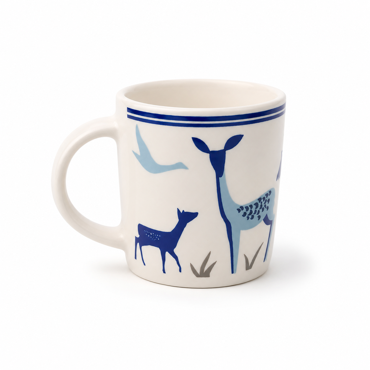 Blue Deer Print Ceramic Coffee Mug for Tea, Coffee, Milk & Gifting