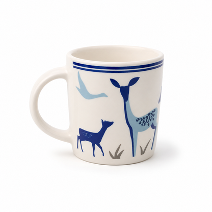 Blue Deer Print Ceramic Coffee Mug for Tea, Coffee, Milk & Gifting