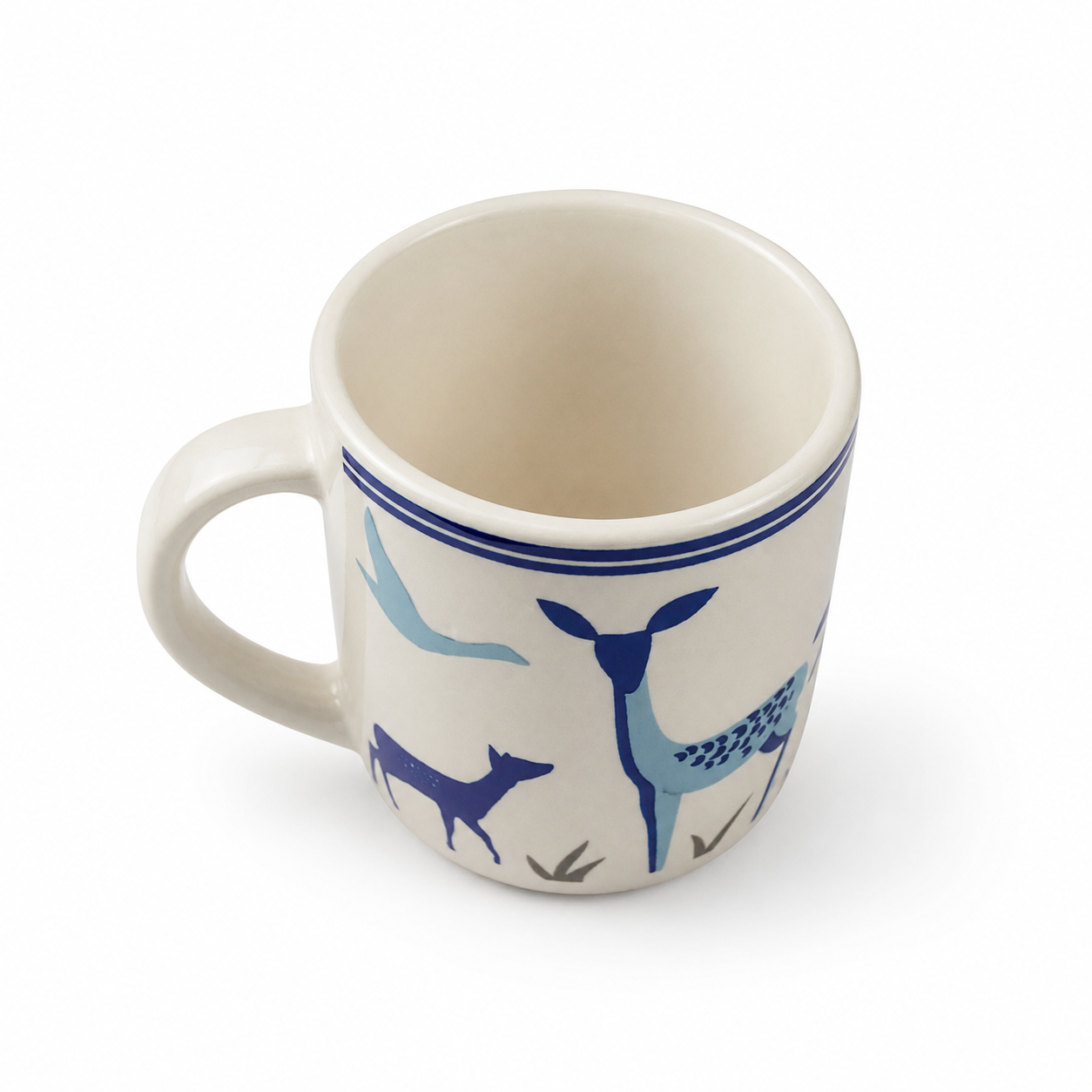 Blue Deer Print Ceramic Coffee Mug for Tea, Coffee, Milk & Gifting