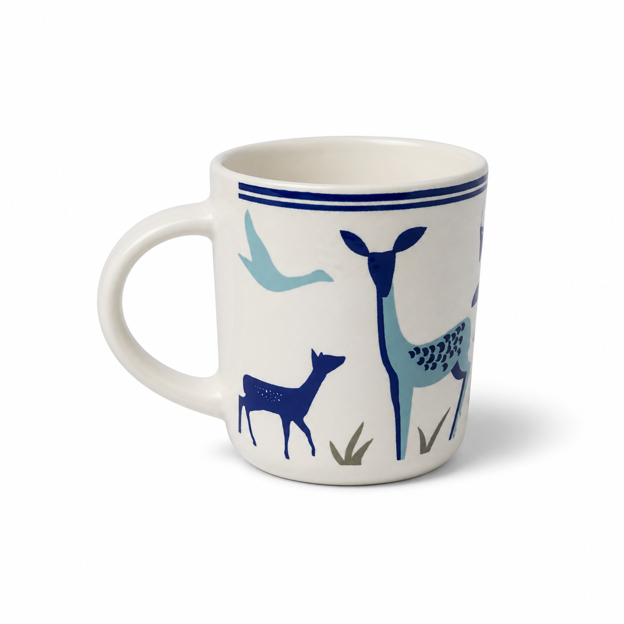 Blue Deer Print Ceramic Coffee Mug for Tea, Coffee, Milk & Gifting