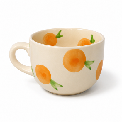 Aesthetic Orange Fruit Print Ceramic Coffee Mug for Tea & Coffee