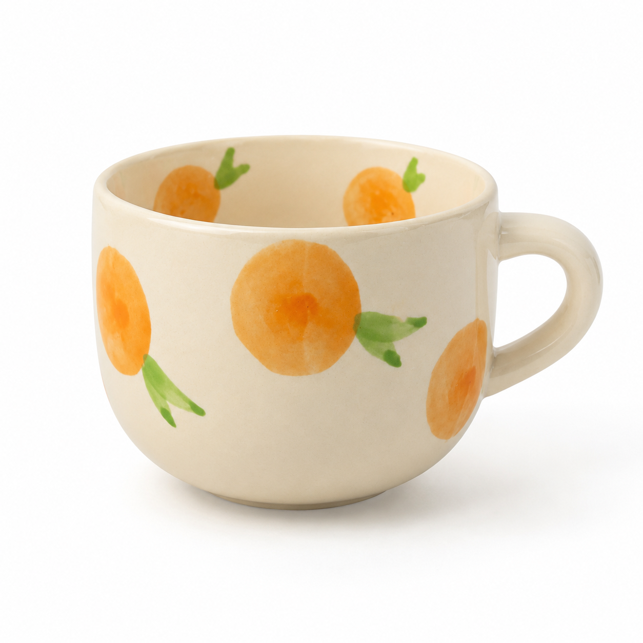 Aesthetic Orange Fruit Print Ceramic Coffee Mug for Tea & Coffee