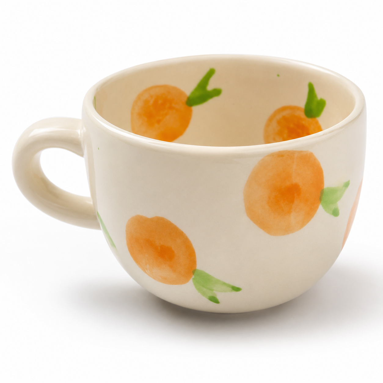 Aesthetic Orange Fruit Print Ceramic Coffee Mug for Tea & Coffee