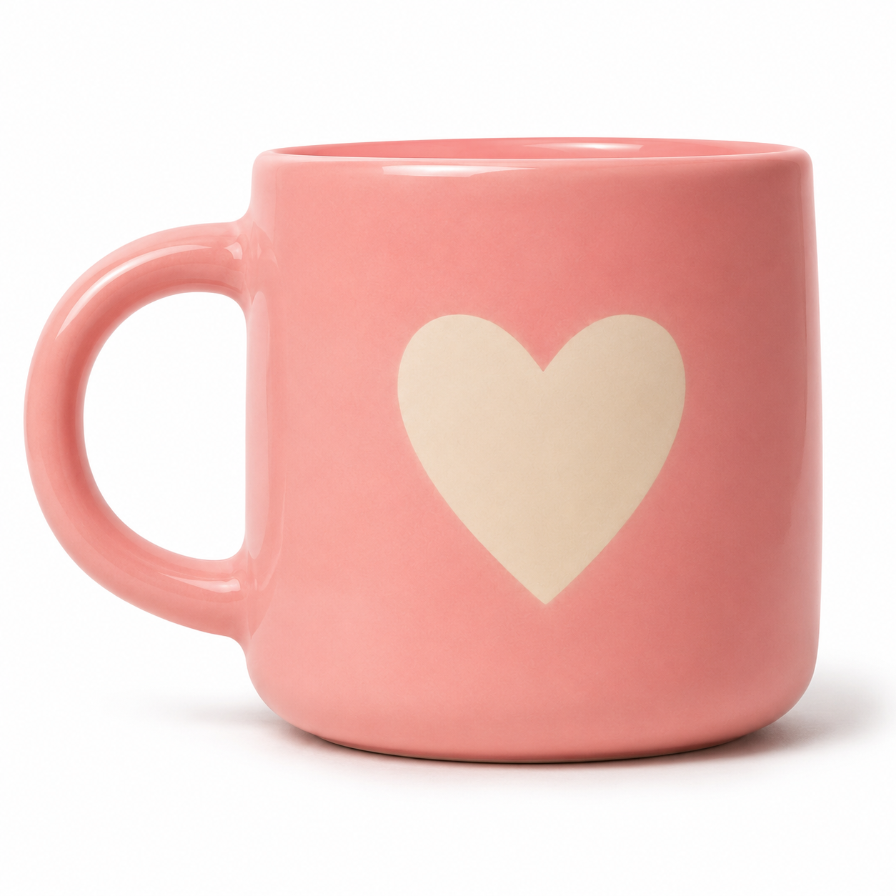 Coffee Mug, Pink Heart Design Ceramic Mug with Glossy Finish and Comfortable Handle, Tea & Coffee Mug for Women, Girls, Home, Office, Birthday & Valentine Gifting