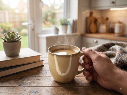 Ceramic Coffee Mug | Premium Reactive Glaze Tea & Coffee Cup | 300 ml Glossy Stoneware Mug for Home, Office, Café | Microwave & Dishwasher Safe | Beige