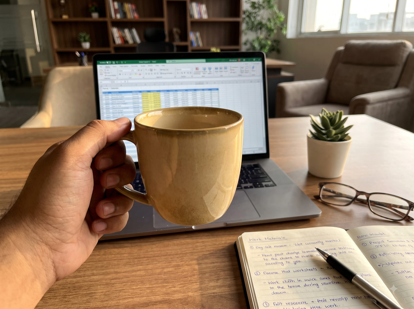 Ceramic Coffee Mug | Premium Reactive Glaze Tea & Coffee Cup | 300 ml Glossy Stoneware Mug for Home, Office, Café | Microwave & Dishwasher Safe | Beige